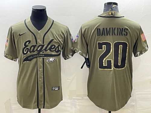 Men's Philadelphia Eagles #20 Brian Dawkins Olive 2022 Salute To Service Cool Base Stitched Baseball Jersey,We sell and wholesale Men's Philadelphia Eagles #20 Brian Dawkins Olive 2022 Salute To Service Cool Base Stitched Baseball Jersey on line form chian!